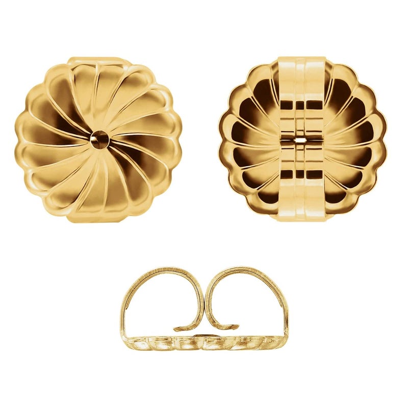 Duhaas 14K Yellow Gold Filled Jumbo Extra Large 9.4mm Friction Butterfly Push Back for Stud Earring Post (1 Pair) - Image 4